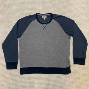 Lands' End Men's Two-Tone Blue Raglan Sweatshirt